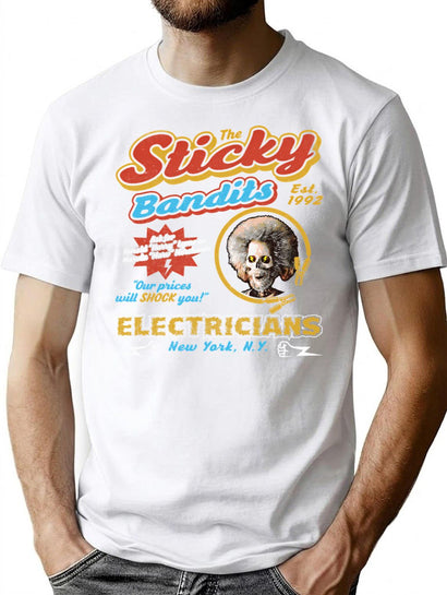 Sticky Bandits Electricians T-Shirt for Men & Women, T-Shirts Graphic Tee - Black