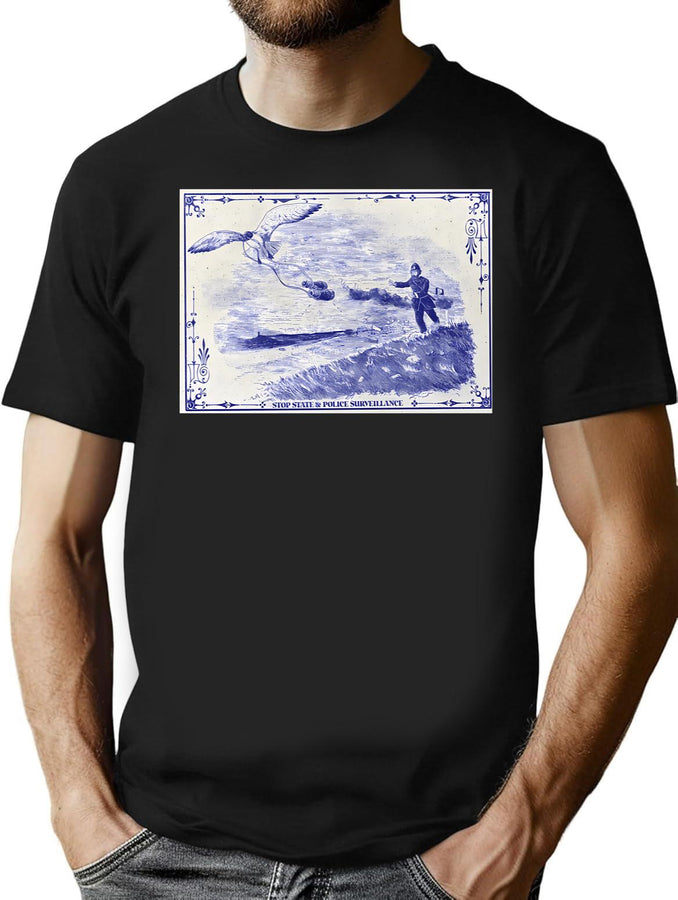 Stop State Surveillance T-Shirt for Men & Women, T-Shirts Graphic Tee - Black