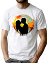 Street Art Kiss Bootleg Graphic T-Shirt - White