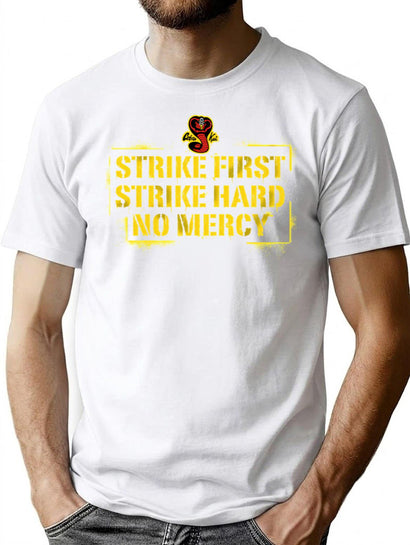 Strike First Strike Hard Spray Painted Wall Sign Cobra Kai T-Shirt for Men & Women, T-Shirts Graphic Tee - Black