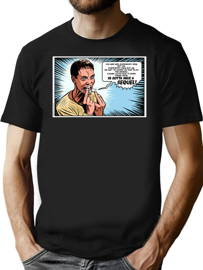 Stu Macher Scream Movie Comic Adaption Panel Art T-Shirt for Men & Women, T-Shirts Graphic Tee - Black
