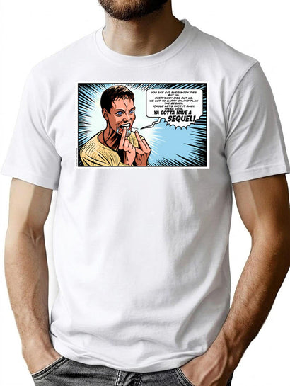 Stu Macher Scream Movie Comic Adaption Panel Art T-Shirt for Men & Women, T-Shirts Graphic Tee - Black