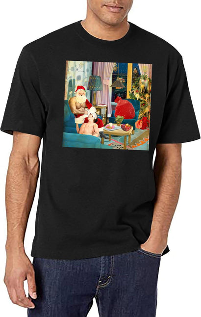 Sucking Santa T-Shirt for Men & Women, T-Shirts Graphic Tee - Black