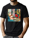 Sucking Santa T-Shirt for Men & Women, T-Shirts Graphic Tee - Green