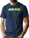 Suicidal Subway Logo Depression Bootleg Graphic T-Shirt - Navy