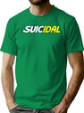 Suicidal Subway Logo Depression Bootleg Graphic T-Shirt - Green