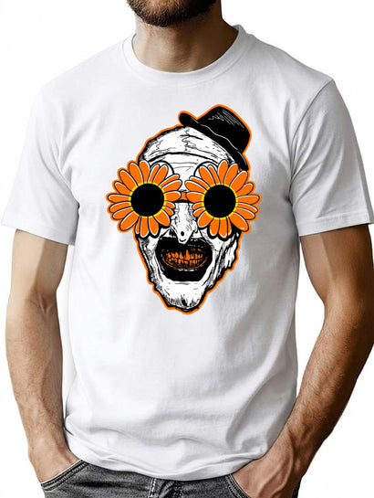 Sunflower Sunglasses Horror Clown Movie Art Terrifier 2 T-Shirt for Men & Women, T-Shirts Graphic Tee - Black