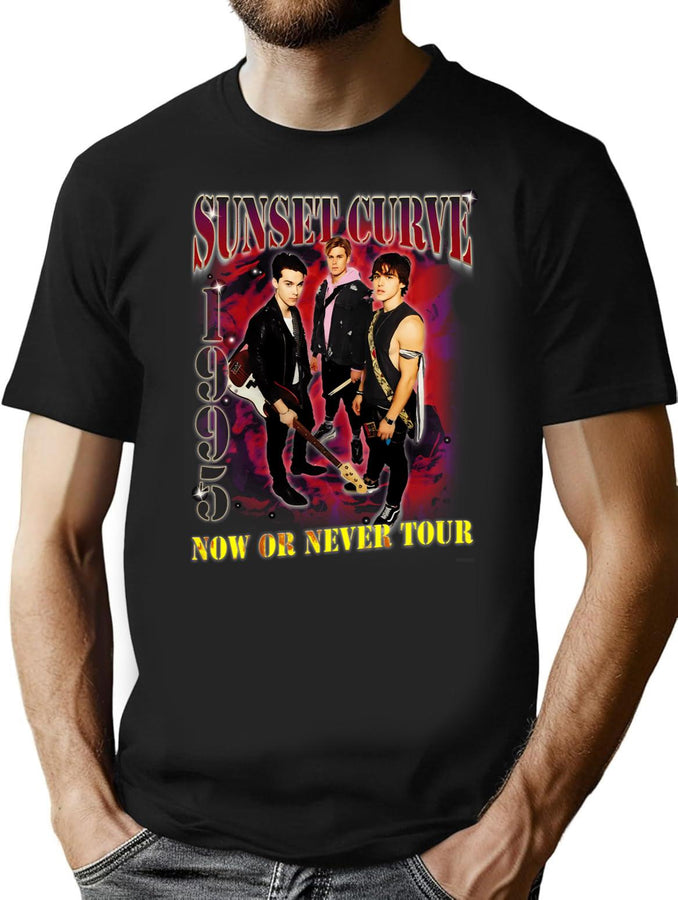 Sunset Curve Bootleg Bootleg Graphic T-Shirt - Black