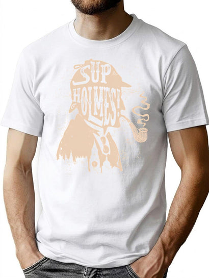 Sup Holmes Sherlock Holmes Private Detective T-Shirt for Men & Women, T-Shirts Graphic Tee - Black
