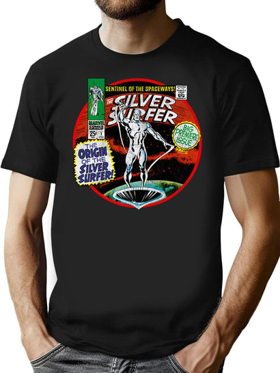 Surfer Of Space Worn T-Shirt for Men & Women, T-Shirts Graphic Tee - Black