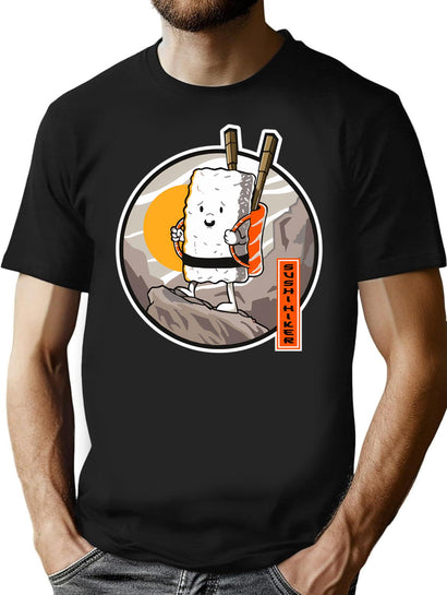 Sushi Hiker T-Shirt for Men & Women, T-Shirts Graphic Tee - Black
