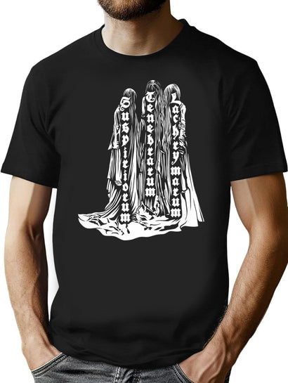 Suspiria Three Mothers White T-Shirt for Men & Women, T-Shirts Graphic Tee - Black