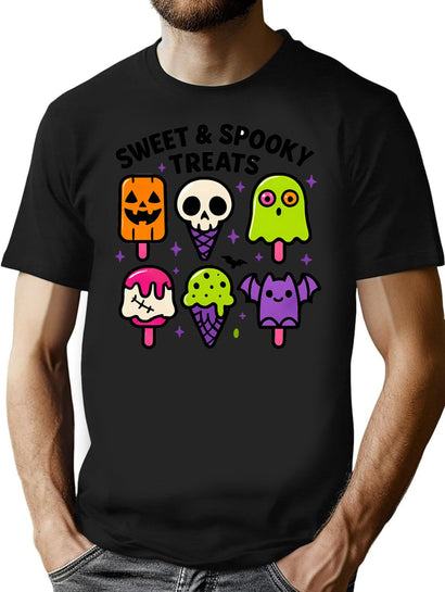 Sweet And Spooky Treats Cute Summerween Desserts T-Shirt for Men & Women, T-Shirts Graphic Tee - Black