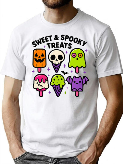 Sweet And Spooky Treats Cute Summerween Desserts T-Shirt for Men & Women, T-Shirts Graphic Tee - Black