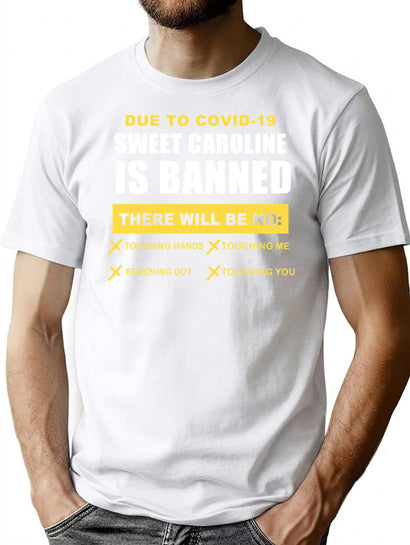 Sweet Caroline is Banned Funny Pandemic Premium Heavyweight Cotton T-Shirt - Black