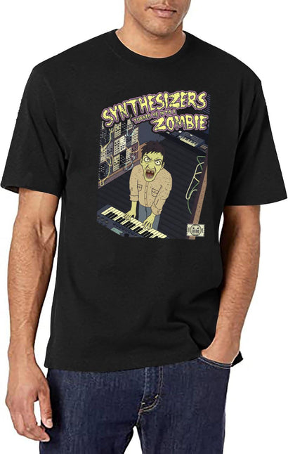 Synthesizers Turned Me Into A Zombie T-Shirt for Men & Women, T-Shirts Graphic Tee - Black