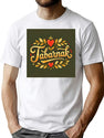 Tabarnak Elegant French Canadian Swear Word Design T-Shirt for Men & Women, T-Shirts Graphic Tee - White