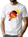 Table Tennis With Germany Flag Bootleg Graphic T-Shirt - White
