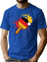 Table Tennis With Germany Flag Bootleg Graphic T-Shirt - Blue