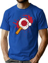 Table Tennis With Japan Flag Bootleg Graphic T-Shirt - Blue