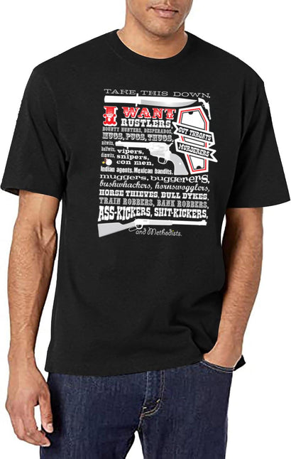Take This Down. I Want... (Blazing Saddles) Black T-Shirt - Black