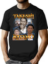 Takeshi Kitano 90S Bootleg Style Bootleg Graphic T-Shirt - Black