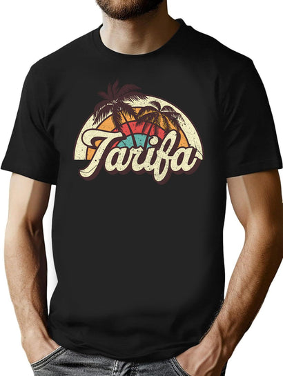 Tarifa Beach Trip T-Shirt for Men & Women, T-Shirts Graphic Tee - Black