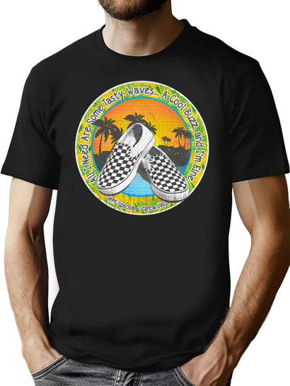 Tasty Waves A Cool Buzz T-Shirt for Men & Women, T-Shirts Graphic Tee - Black