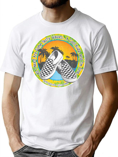 Tasty Waves A Cool Buzz T-Shirt for Men & Women, T-Shirts Graphic Tee - Black