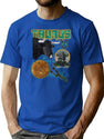 Taurus Zodiac Retro Bootleg Rap Unisex Bootleg Graphic T-Shirt - Blue