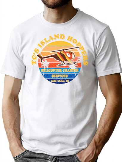 Tc'S Island Hoppers Magnum Pi Worn T-Shirt for Men & Women, T-Shirts Graphic Tee - Black