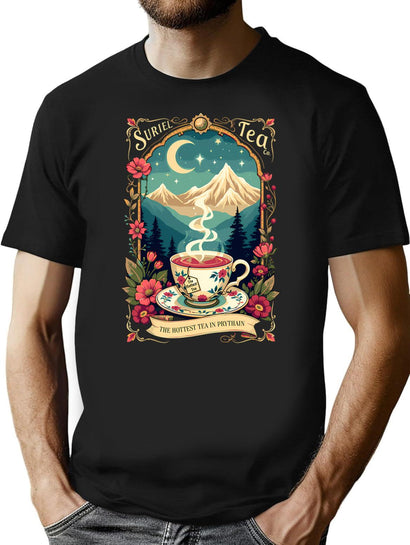 Tea Lover Tea Enthusiast T-Shirt for Men & Women, T-Shirts Graphic Tee - Black