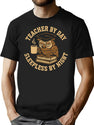 Teacher By Day Sleepless By Night T-Shirt for Men & Women, T-Shirts Graphic Tee - Black