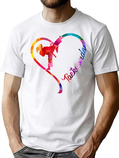 Teakwondo Heart T-Shirt for Men & Women, T-Shirts Graphic Tee - Black