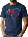 Teakwondo Heart T-Shirt for Men & Women, T-Shirts Graphic Tee - Navy