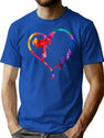 Teakwondo Heart T-Shirt for Men & Women, T-Shirts Graphic Tee - Blue