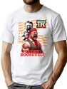 Teddy Theodore Roosevelt Bootleg 90'S Wrestling Lifting Bootleg Graphic T-Shirt - White
