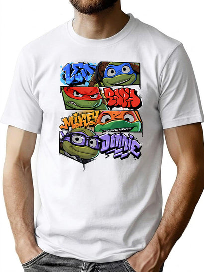 Teenage Mutant Ninja Turtles Mutant Mayhem Graffiti Names T-Shirt Teenage Mutant Ninja Turles Tee Ninja Turtle Lovers Fan Hawaiian Shirt T-Shirt for Men & Women, T-Shirts Graphic Tee - Black