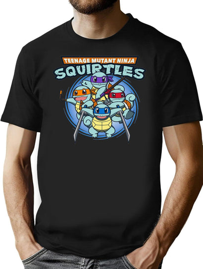 Teenage Mutant Squirtles T-Shirt for Men & Women, T-Shirts Graphic Tee - Black