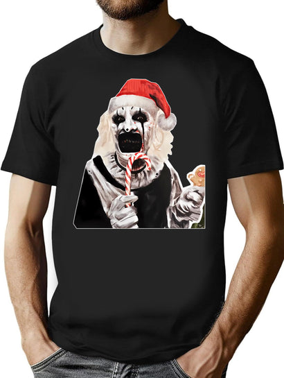 Terrifer Santa Claus Horror Christmas T-Shirt for Men & Women, T-Shirts Graphic Tee - Black