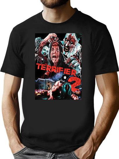 Terrifier 2- All Characters T-Shirt for Men & Women, T-Shirts Graphic Tee - Black