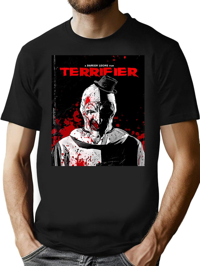 Terrifier 2 Horror Film 2022 T-Shirt for Men & Women, T-Shirts Graphic Tee - Black