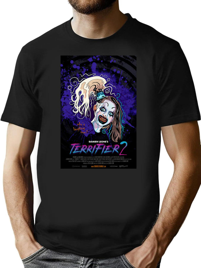 Terrifier 2 Little Pale Girl Art The Clown Alternative Horror Movie Poster T-Shirt for Men & Women, T-Shirts Graphic Tee - Black