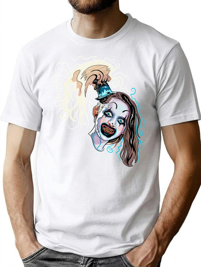 Terrifier 2 Little Pale Girl Art The Clown Spooky Horror Movie T-Shirt for Men & Women, T-Shirts Graphic Tee - Black