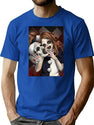 Terrifier 2- The Little Pale Girl and Art The Clown Premium Heavyweight Cotton T-Shirt - Blue