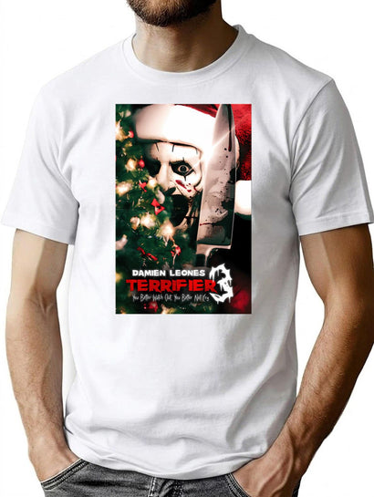 Terrifier 3 Christmas Clown T-Shirt for Men & Women, T-Shirts Graphic Tee - Black