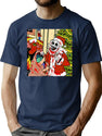 Terrifier 3 Christmas Fan Art T-Shirt for Men & Women, T-Shirts Graphic Tee - Navy