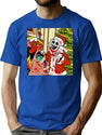 Terrifier 3 Christmas Fan Art T-Shirt for Men & Women, T-Shirts Graphic Tee - Blue
