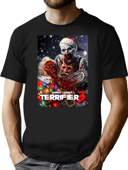 Terrifier 3 Horror Movie T-Shirt for Men & Women, T-Shirts Graphic Tee - Black