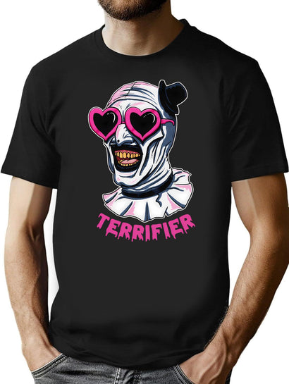 Terrifier Art The Clown Heart Glasses T-Shirt for Men & Women, T-Shirts Graphic Tee - Black